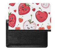 BHTGTRFDTD Passport Cover Case Cute Strawberry Red Cherry Pu Leather Passport Holder Cover with Card Slot