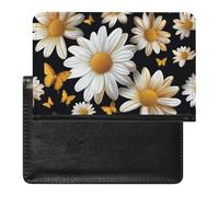 BHTGTRFDTD Passport Cover Case Daisies Blossom Flowers Daisy Butterfly Pu Leather Passport Holder Cover with Card Slot