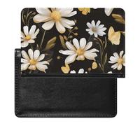 BHTGTRFDTD Passport Cover Case Daisies Blossom Flowers Daisy Butterfly Pu Leather Passport Holder Cover with Card Slot