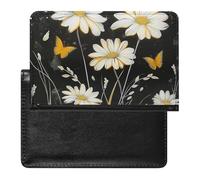BHTGTRFDTD Passport Cover Case Daisies Blossom Flowers Daisy Butterfly Pu Leather Passport Holder Cover with Card Slot