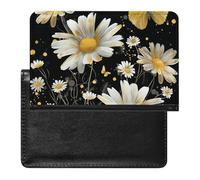 BHTGTRFDTD Passport Cover Case Daisies Blossom Flowers Daisy Butterfly Pu Leather Passport Holder Cover with Card Slot