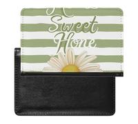 BHTGTRFDTD Passport Cover Case Daisy Flower White Green Stripes Pu Leather Passport Holder Cover with Card Slot