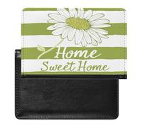 BHTGTRFDTD Passport Cover Case Daisy Flower White Green Stripes Pu Leather Passport Holder Cover with Card Slot