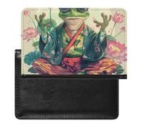 BHTGTRFDTD Passport Cover Case Green Frog Pu Leather Passport Holder Cover with Card Slot