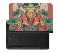 BHTGTRFDTD Passport Cover Case Green Frog Pu Leather Passport Holder Cover with Card Slot