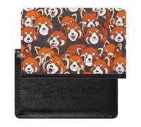 BHTGTRFDTD Passport Cover Case Red Panda Cute Patterns Pu Leather Passport Holder Cover with Card Slot