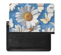 BHTGTRFDTD Passport Cover Case Watercolor Daisies Flowers Butterfly Pu Leather Passport Holder Cover with Card Slot