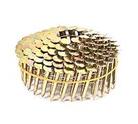 BHTOP 600 Count Coil Roofing Nails 1 Inch x .120-Inch for Roofing Nail Gun, 15 Degree Round Head Wire Weld Collated Roofing Nail, Smooth Shank Electro Galvanized Air Nails for Roofs