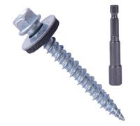 BHTOP Metal Roofing Screws 10 x 1-1/2 inch, Hex Head Sheet Metal Roof Screw with EPDM Washer for Corrugated Roofing (250Pcs)