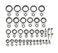 BHTOPIA 37Pcs Fishing Rod Guides Top Tip Ring, Telescopic Surf Casting Rod Repair Kit, Stainless Steel Ceramic Rings with Various Sizes for Fishing Rod Building and Repairing