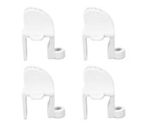 BHTOPIA 4pcs Pontoon Boat Clips, Nylon Boat Bumper Hangers for 1in and 1.25in Rectangular Rail, Compatible with 3/8in Rope, Versatile Marine Fender Clips for Yacht and Pontoon (White)