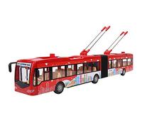BHTOPIA Electronic City Bus Toy for Kids, Inertia Powered Educational Toy Bus with Music Light and Opening Door, Plastic Traffic Model Car with Sound Effects for Children Under 14 Years