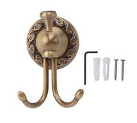 BHTOPIA Wall Mounted Coat Hooks, Vintage Copper Metal Clothes Hanger Hook, European Style Robe Hook for Bathroom Bedroom, Multipurpose Wall Coat Hooks with Screws and Wrench for Home Organ