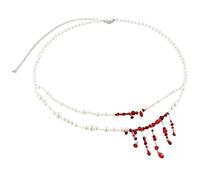 BHUEHSS Halloween Blood Pearls Chest Chain Waist Chain Fashion Multi-layer Imitation Pearls Body Chain Gothic Party Jewelry Gift A#