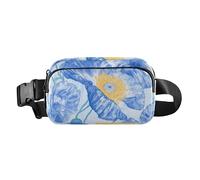 Bhutan Blue Poppy Beauty Flowers_4 Cute Waist Bag Fanny Pack for Women Men Teenagers Water Resistant Crossbody Sling Bag with Adjustable Strap for Cycling Hiking Gym
