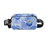 Bhutan Blue Poppy Beauty Summer Flowers Fashionable Fanny Pack Waist Bag for Men Women Water Resistant Running Belt Bag Waist Pack with Adjustable Strap for Travel Vacation Running