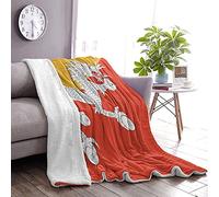 Bhutan Flag Fleece Warm Soft Throw Blankets Anti-Static Thick Fuzzy Luxury Bed Blanket for Couch, Bed, Sofa Ultra Luxurious Warm and Cozy for All Seasons 50"X40"
