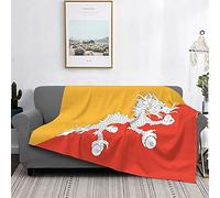 Bhutan Flag Fleece Warm Soft Throw Blankets Anti-Static Thick Fuzzy Luxury Bed Blanket for Couch, Bed, Sofa Ultra Luxurious Warm and Cozy for All Seasons 50"X40"