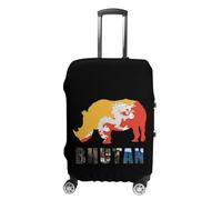 Bhutanese Flag Rhino Bhutan Luggage Cover for Suitcase Protector Washable M