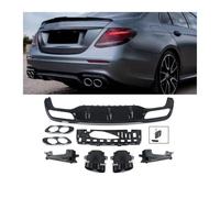 BHYYDS For B&enz W213 E300 E43 2016-2020 Rear Bumper Diffuser Spoiler With Exhaust Tips Car Rear Spoilers
