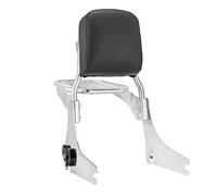 BHYYDS For Harley Dyna Switchback FLD 2012-2016 Motorcycle Passenger Backrest Sissy Bar Luggage Rack Motorcycle Backrest(Silver)