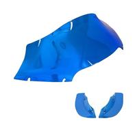BHYYDS For Harley Road Glide FLTRX 2015-2023 Motorcycle Windshield Wind Windscreen Deflector Cover Plate&Wide Wing Air Deflectors Motorcycle Windshield(Blue)