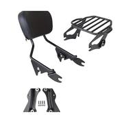 BHYYDS For Harley Touring 2014-2023 Passenger Rear Sissy Bar Luggage Rack Motorcycle Backrest(14 UP Black Set)