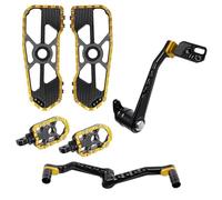 BHYYDS For Harley Touring Street Road Glide FLHX FLTRX ST 117 121 2014-2025 Motorcycle Footpeg Shifter Brake Arm Lever Kits Motorcycle Footpegs Footrest(Black Gold)