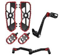BHYYDS For Harley Touring Street Road Glide FLHX FLTRX ST 117 121 2014-2025 Motorcycle Footpeg Shifter Brake Arm Lever Kits Motorcycle Footpegs Footrest(Black Red)