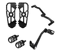 BHYYDS For Harley Touring Street Road Glide FLHX FLTRX ST 117 121 2014-2025 Motorcycle Footpeg Shifter Brake Arm Lever Kits Motorcycle Footpegs Footrest(Black Silver)