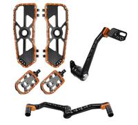 BHYYDS For Harley Touring Street Road Glide FLHX FLTRX ST 117 121 2014-2025 Motorcycle Footpeg Shifter Brake Arm Lever Kits Motorcycle Footpegs Footrest(Black Orange)