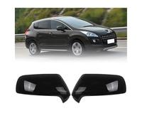 BHYYDS Side Wing Mirror Cover Caps For P&eugeot 3008 5008 2009-2016 Citroen C3 C4 Rearview Side Mirror Covers Wing Cap (1 Pair Glossy Black)