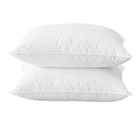 BHZ Goose Down Feather Pillows Queen Size Set of 2 Pillows Hotel Bed Pillows for Sleeping Soft and Supportive Pillows for Side and Back Sleepers, Queen (20" x 28")