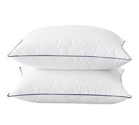 BHZ Goose Down Feather Pillows Standard Size Set of 2 Pack, Luxury Hotel Collection Bed Pillows for Sleeping Firm Soft Support for Side, Back, Stomach Sleepers, Navy