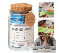 Bi/ble Verses in A Jar,Color Coded Bi-ble Verses Jars,Hope Jar Bible Verses Scripture Prayer Jar,Bible Jar with Coloring Scriptures,Bi/ble Verses for Emotions & Feelings Jar,Mini Bi-ble Verse Cards