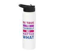 Bi Colors Inspirational Bisexual Pride Text Stainless Steel Insulated Water Bottle