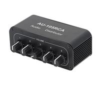 Bi Directional Audio Switcher, 5 Way Stereo Splitter, Aluminum Alloy Housing, Black - High Fidelity Sound Quality, Noise Reduction Circuit, Conference Room and Multimedia Use
