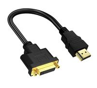 Bi-Directional HDMI to DVI Cable Adapter,Male HDMI to Female DVI-I Dual Link Converter-1ft/0.3m Cable for Monitor,TV,PC,Projector-Supports 1080p Full HD 60Hz-Gold-Plated Connectors
