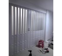 Bi-fold Accordion Doors with Handles & Acrylic Glass - Space-Saving Room Divider for Kitchen, Living Room, Restrooms