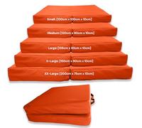 Bi Fold Crash Mat, Two Fold Gym Mat for Landing, Tumbling, Yoga Crashing Falling [120cm x 90cm, Orange]
