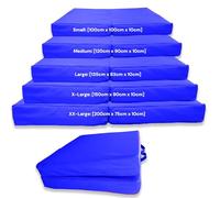 Bi Fold Crash Mat, Two Fold Gym Mat for Landing, Tumbling, Yoga Crashing Falling [120cm x 90cm, Royal Blue]