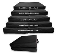 Bi Fold Crash Mat, Two Fold Gym Mat for Landing, Tumbling, Yoga Crashing Falling [150cm x 90cm, Black]