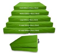 Bi Fold Crash Mat, Two Fold Gym Mat for Landing, Tumbling, Yoga Crashing Falling [150cm x 90cm, Lime Green]