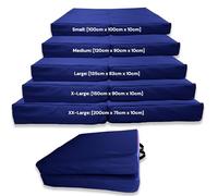 Bi Fold Crash Mat, Two Fold Gym Mat for Landing, Tumbling, Yoga Crashing Falling [200cm x 75cm, Navy Blue]