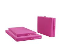 Bi Fold Crash Mat, Two Fold Gym Mat for Landing, Tumbling, Yoga Crashing Falling [200cm x 75cm, Pink]