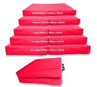 Bi Fold Crash Mat, Two Fold Gym Mat for Landing, Tumbling, Yoga Crashing Falling [200cm x 75cm, Red]