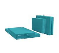 Bi Fold Crash Mat, Two Fold Gym Mat for Landing, Tumbling, Yoga Crashing Falling [200cm x 75cm, Turquoise]