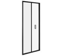 Beliani Bi-Fold Shower Door NELTUME 800 x 1900 mm Black, Black
