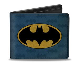 Bi-Fold Wallet Batman Signal/Bat Monogram Distressed Blues/Black/Yel (US IMPORT)
