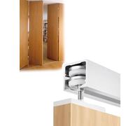 Bi-folding Sliding Barn Door Hardware Kit for 2 3 4 Doors, Folding Window Cabinet Wardrobe Pantry Closet Door, Sliding Bypass Panel Track(2m/79in track for 4 doors)